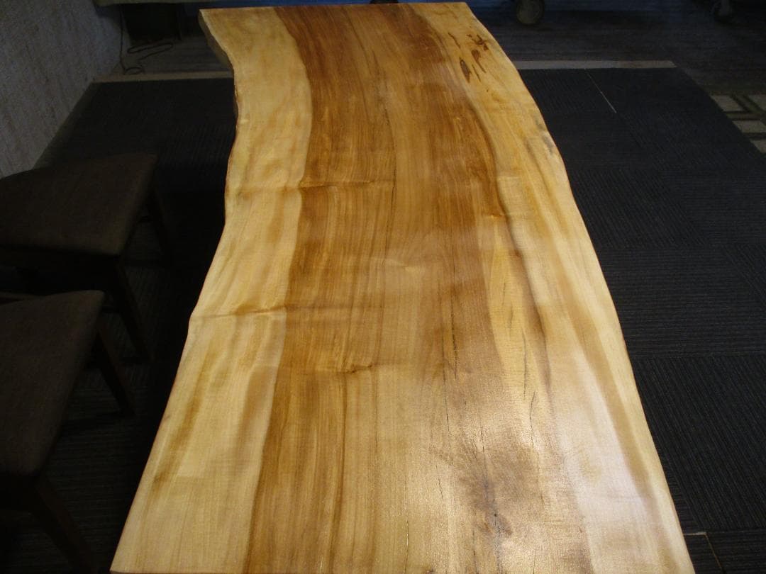 ＃1544■　栃　トチ　テーブル　ローテーブル　ダイニング　座卓　一枚板