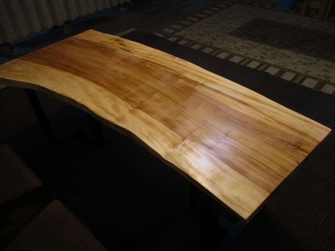 ＃1544■　栃　トチ　テーブル　ローテーブル　ダイニング　座卓　一枚板