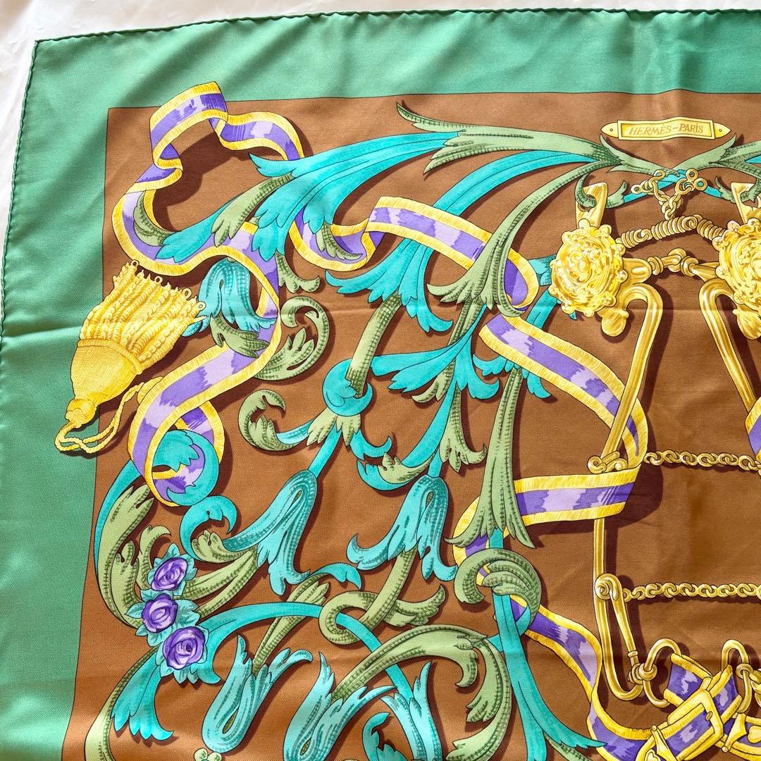 HERMES エルメス カレ90 スカーフ　LE MORS 馬具