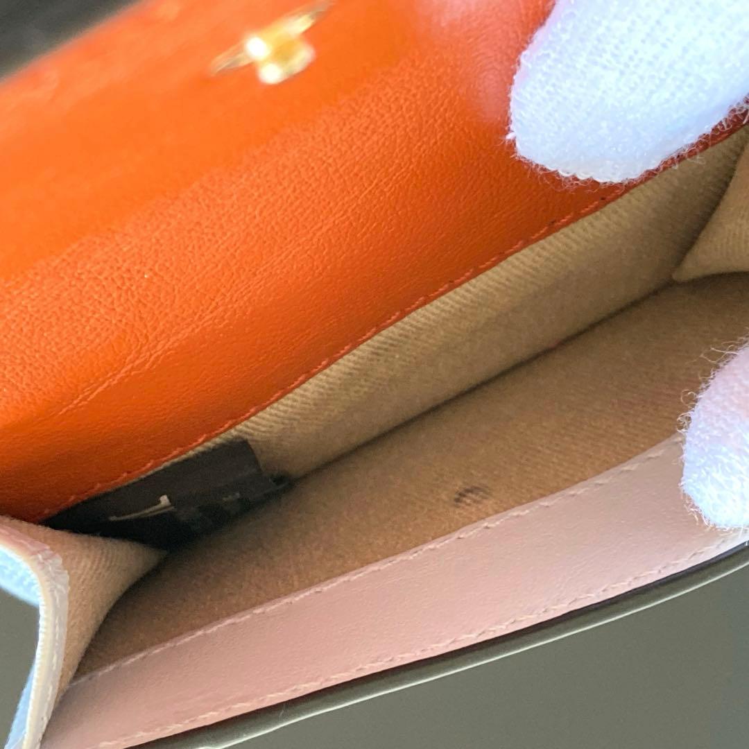 【廃盤モデル】マルニ 三つ折り財布 RUST/CLOUD オレンジ×ホワイト