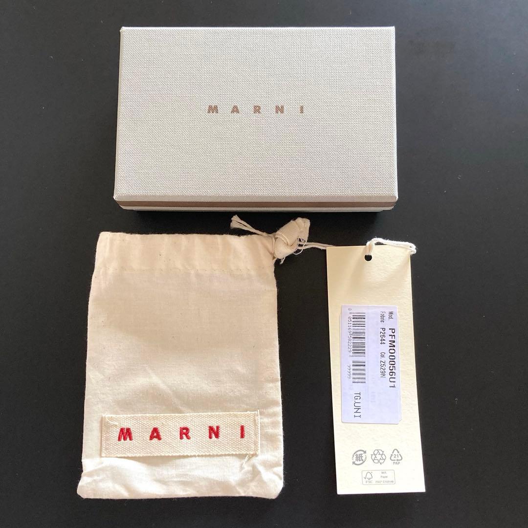 【廃盤モデル】マルニ 三つ折り財布 RUST/CLOUD オレンジ×ホワイト