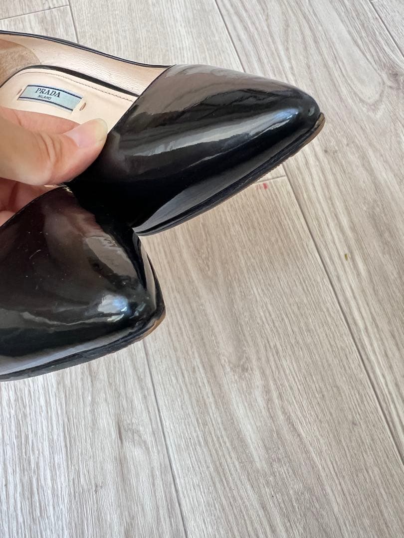 PRADA ブラック ポインテッドトゥ ハイヒール 36.5