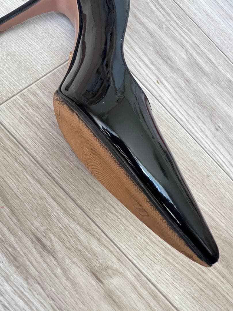 PRADA ブラック ポインテッドトゥ ハイヒール 36.5