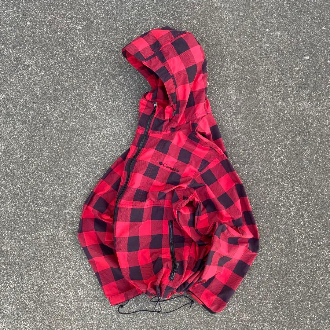 00s Columbia 短丈 shell jacket テック系 チェック