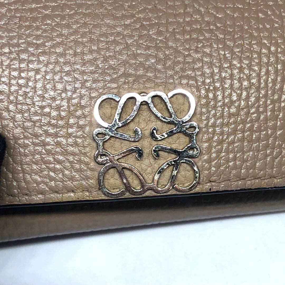 LOEWE アナグラム トライフォールド 三つ折り財布 ベージュ