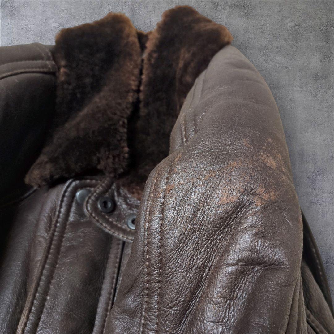 極上品✨リアルムートン G-1 フライトジャケット XL ブラウン レザー