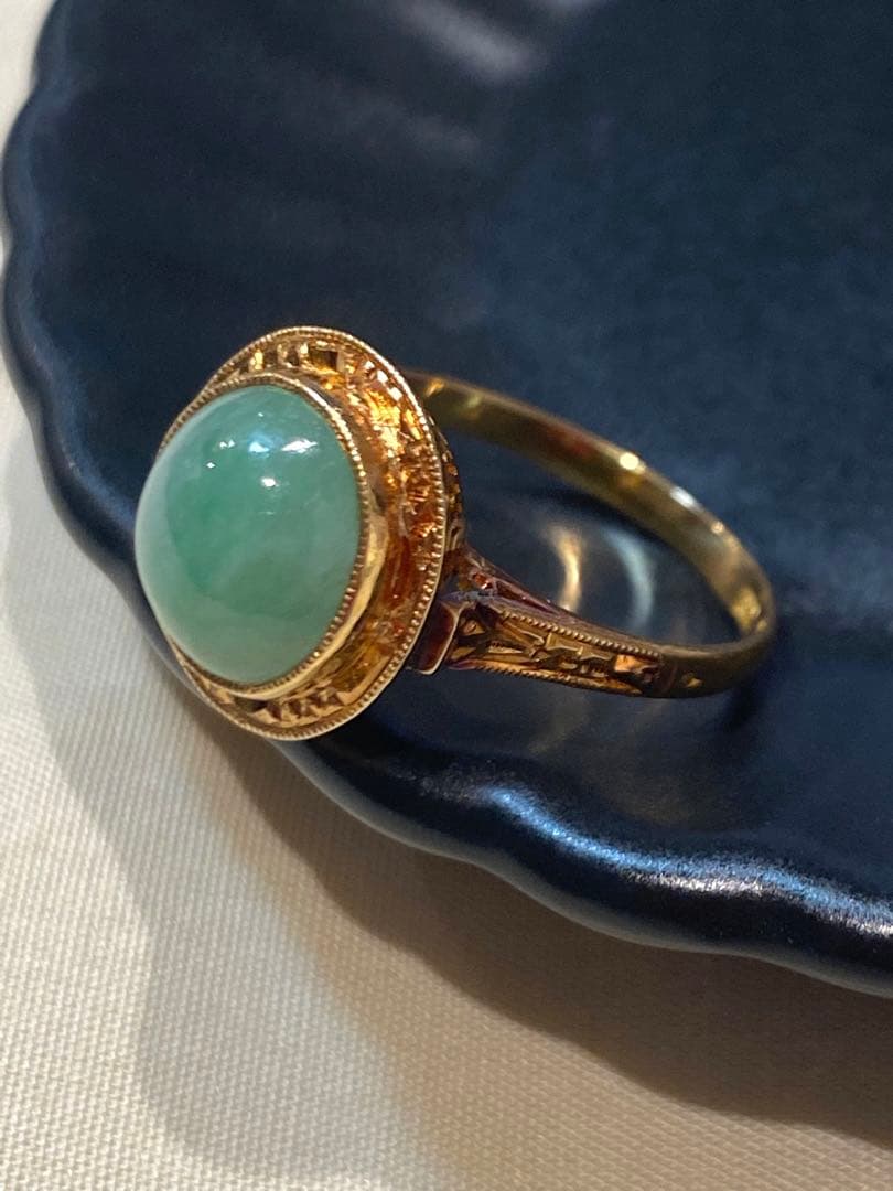 ジョアぽんさん専用 昭和ジュエリー18金　 ひすい　16号