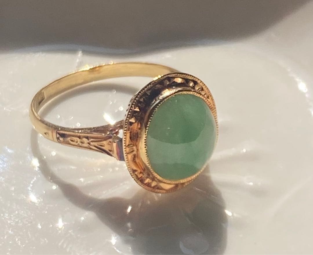 ジョアぽんさん専用 昭和ジュエリー18金　 ひすい　16号