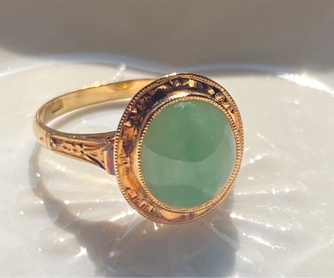 ジョアぽんさん専用 昭和ジュエリー18金　 ひすい　16号