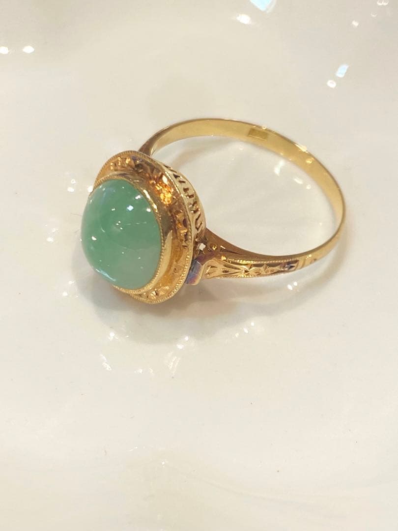 ジョアぽんさん専用 昭和ジュエリー18金　 ひすい　16号