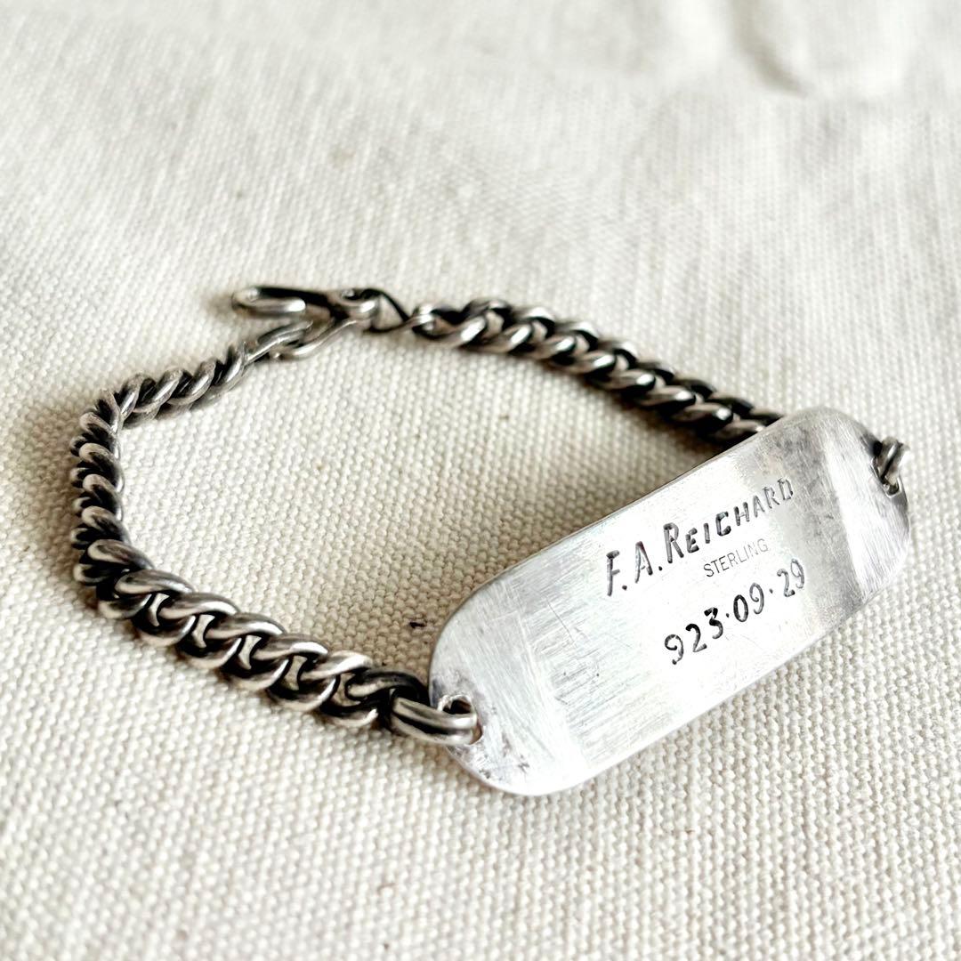 1940s US NAVY IDブレスレット シルバー製 army ビンテージ