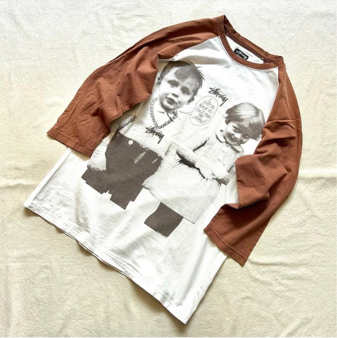 c*★様 ステューシー キッズフォトプリント　usa製　ラグラン　ロンT Stu