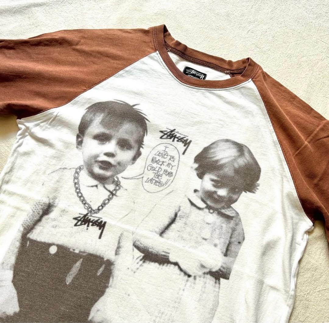 c*★様 ステューシー キッズフォトプリント　usa製　ラグラン　ロンT Stu