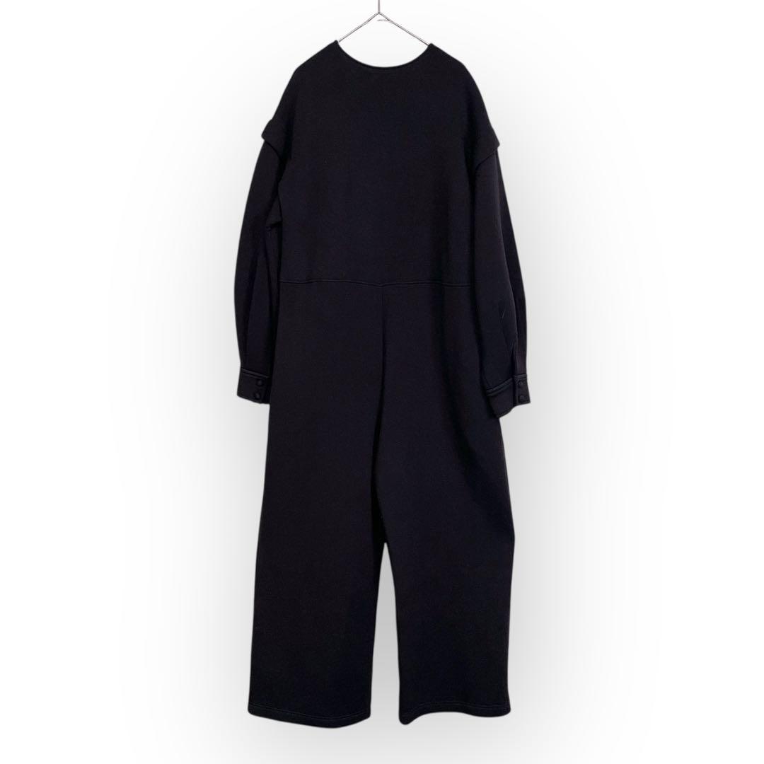 PERNA ダンボールニット サロペット オールインワン 黒