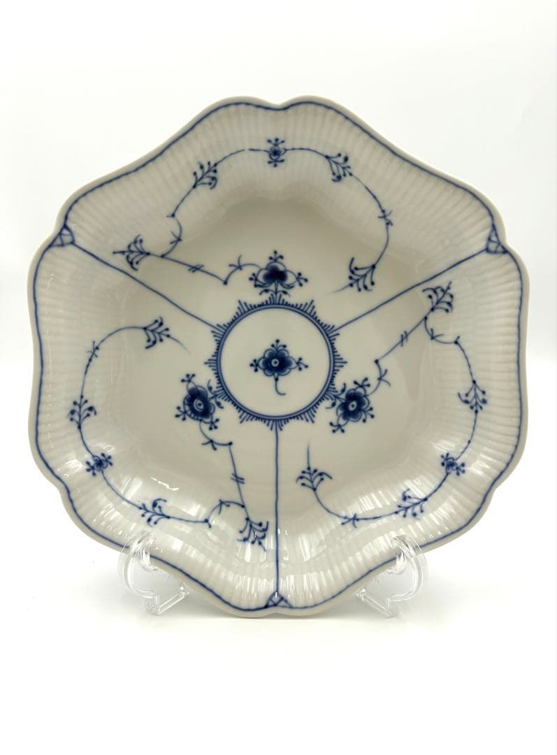 未使用保管品　ロイヤルコペンハーゲン　ブルーフルーテッドプレイン　六角プレート