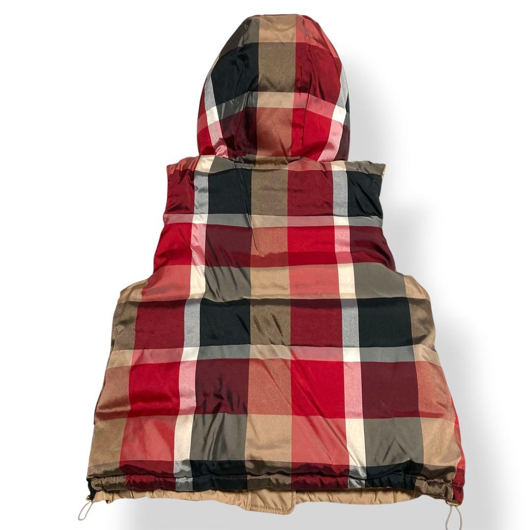 美品★リバーシブル ブルーレーベルクレストブリッジ ダウンベスト メガチェック