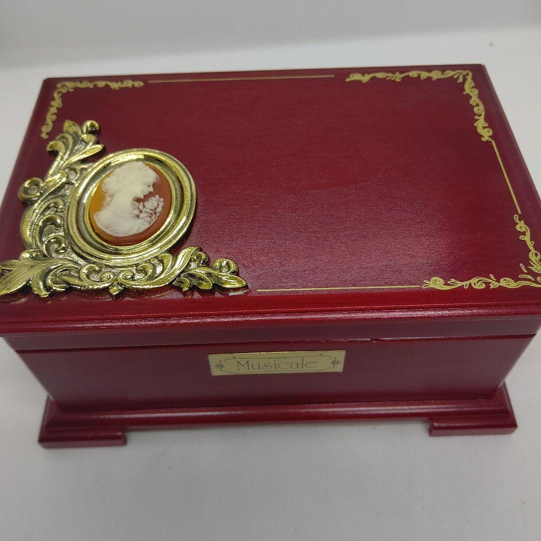 カメオ オルゴール付きジュエリーBOX 木製 宝石箱