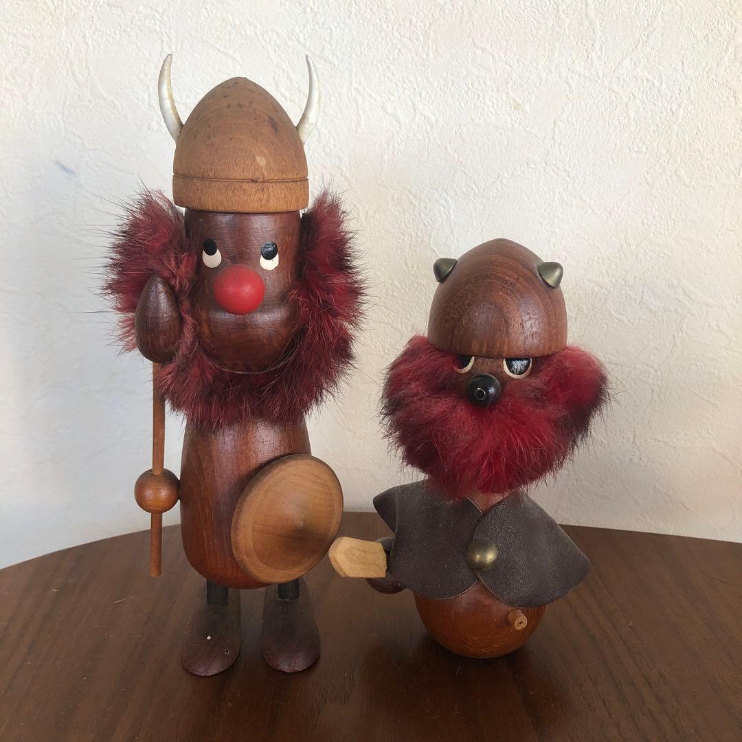 貴重　ノギンス　バイキング 木製人形　コンプリートセット デコイDECOY坪源