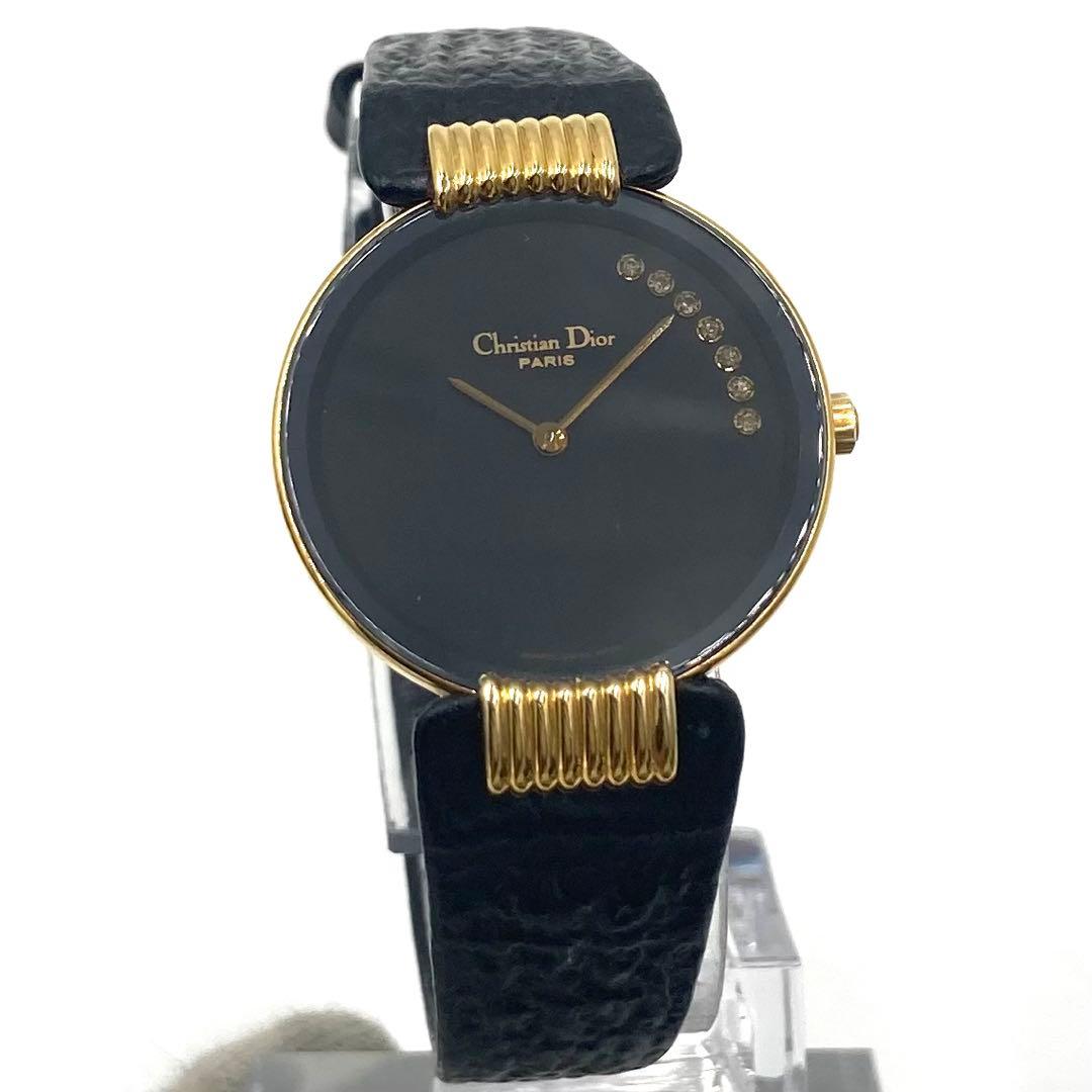 【稼動】 ディオール 腕時計 バギラ 7P ダイヤ クォーツ サファイヤガラス