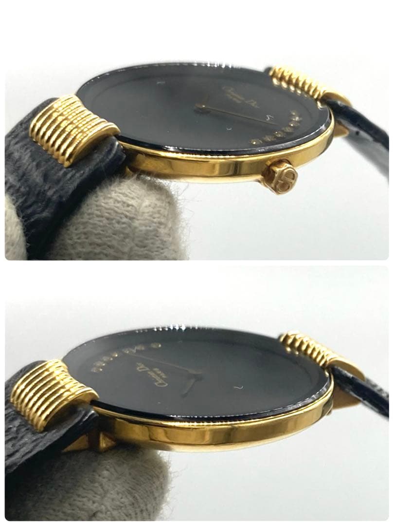 【稼動】 ディオール 腕時計 バギラ 7P ダイヤ クォーツ サファイヤガラス