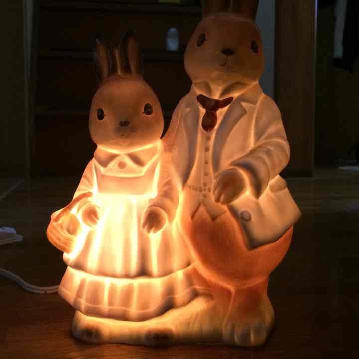 ピーターラビット 置物 白熱灯
