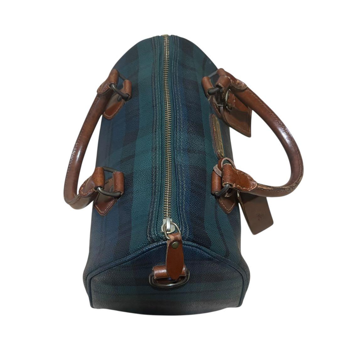 ✨️美品 ポロラルフローレン ミニボストンバッグ ブラックウォッチ PVCレザー