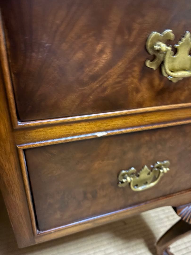 r*o様 アンティーク調 木製デスク 両袖机 猫脚 引き出し6杯 クラシック 書