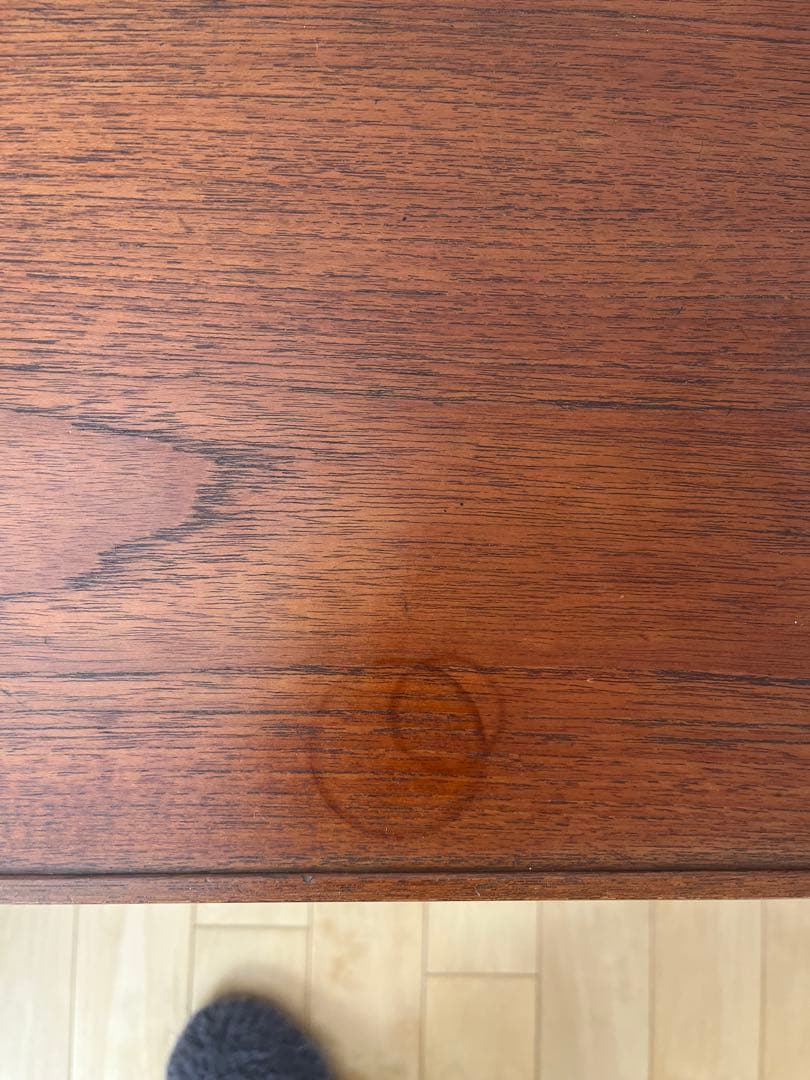 アンティーク　木製サイドテーブル スラット棚付き