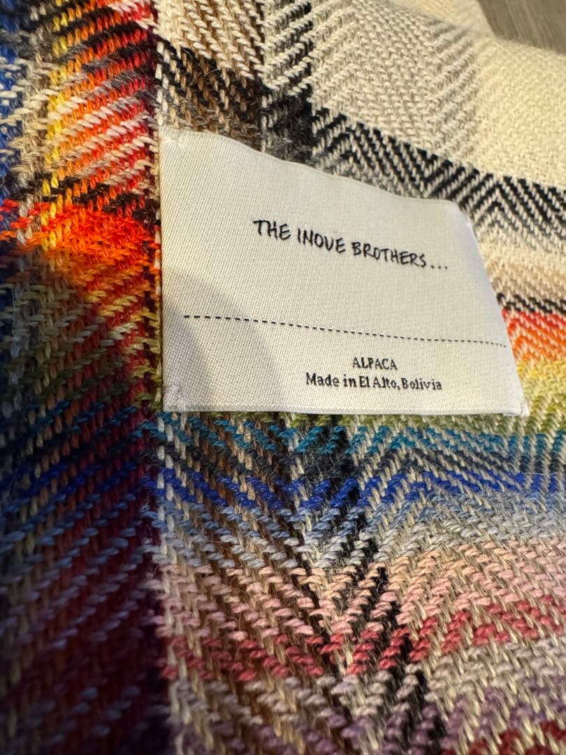 イノウエブラザーズ ベビーアルパカマルチカラー　大判ストール37400円マフラー