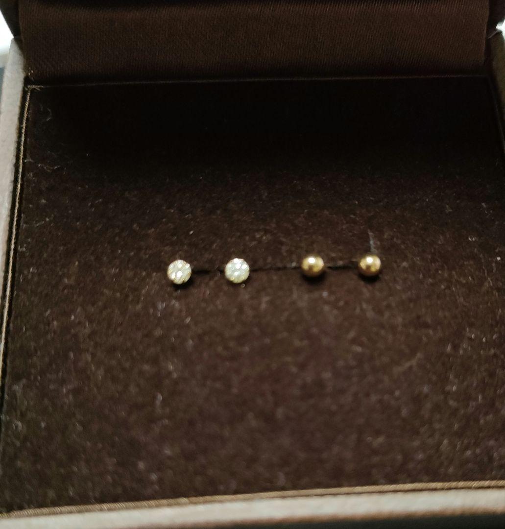 テルミ　K18YG ダイヤモンド 丸玉 ピアス