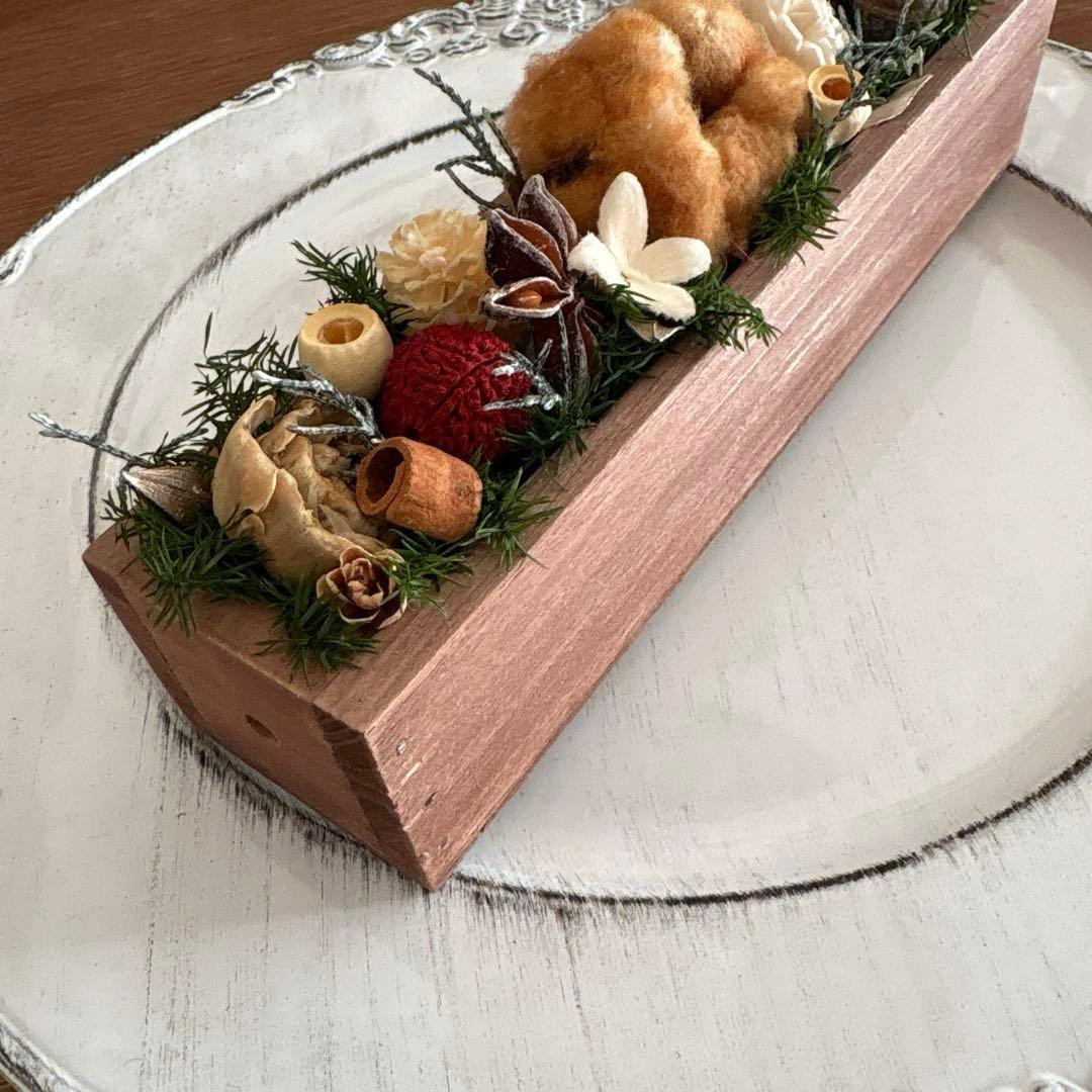 ボックスアレンジメント　横置きタイプ　ブラウンコットン