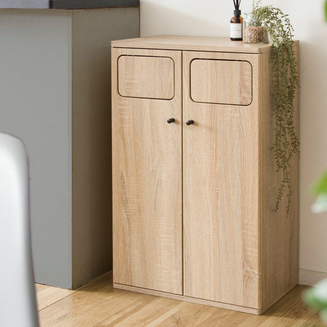 ゴミ箱 90L Empro ダブルプッシュダストボックス ふた付き 木目調