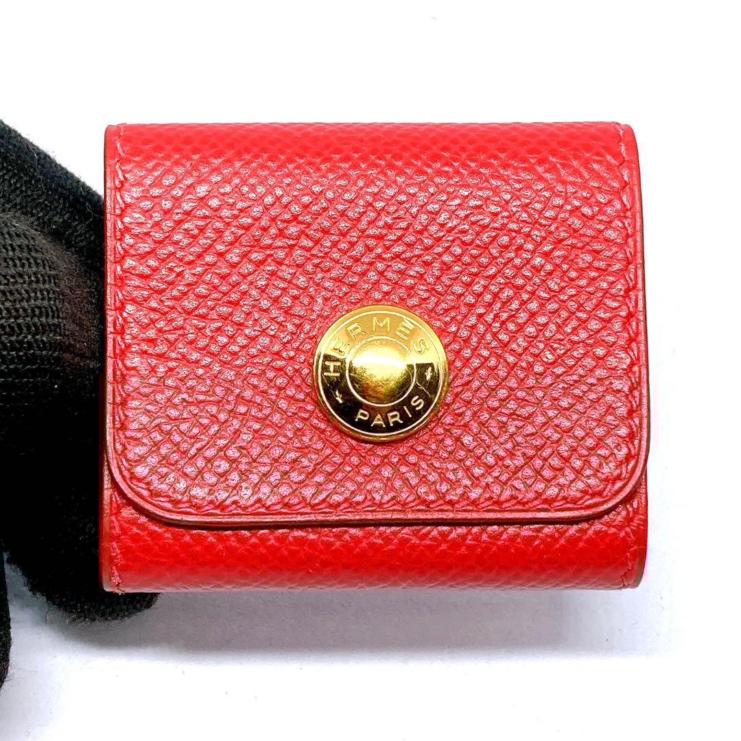 894 エルメス　ポストイットケース　エプソン　革　メモ帳　赤