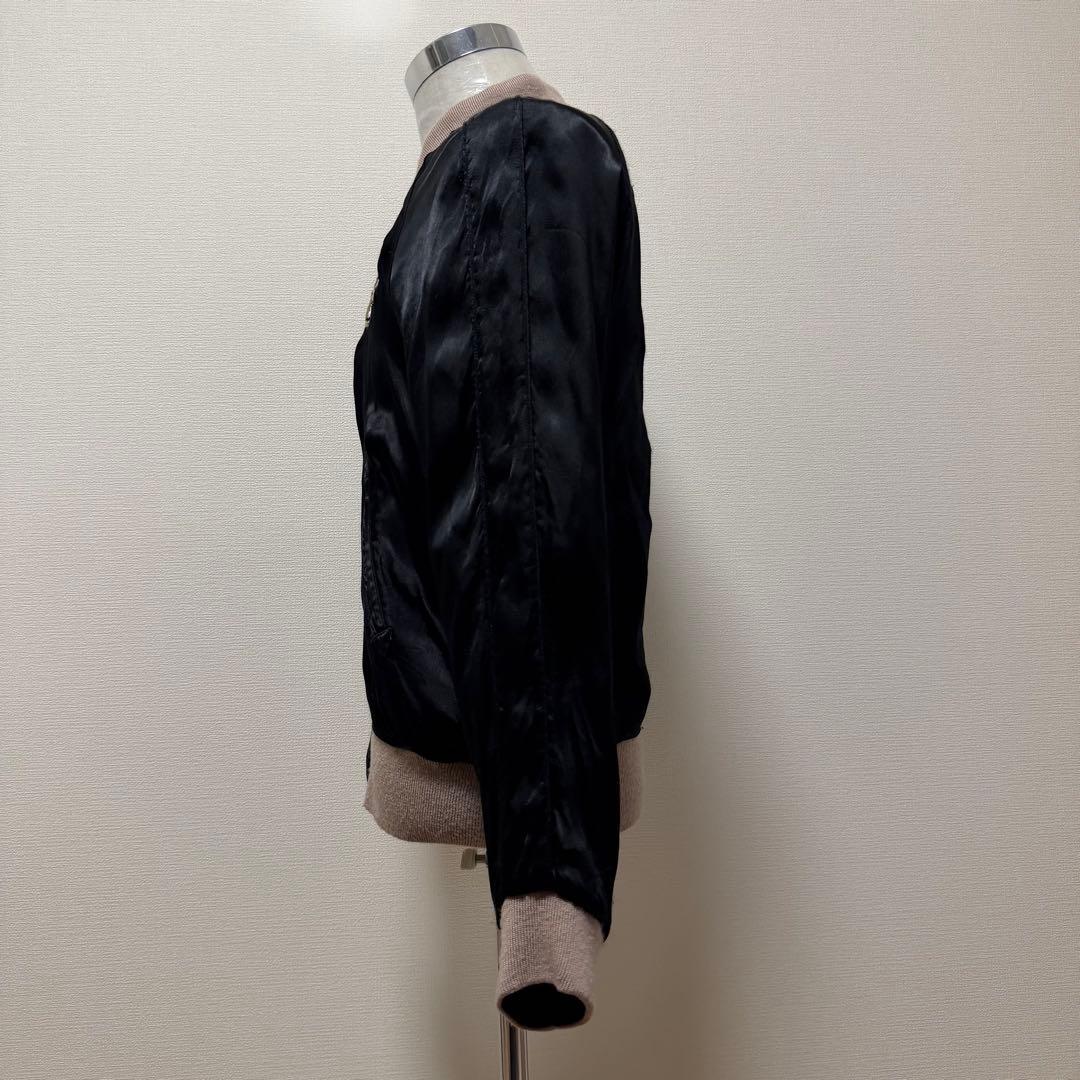 ルードギャラリー　スカジャン　スカル　刺繍　リバーシブル　レーヨン　ブラック　L