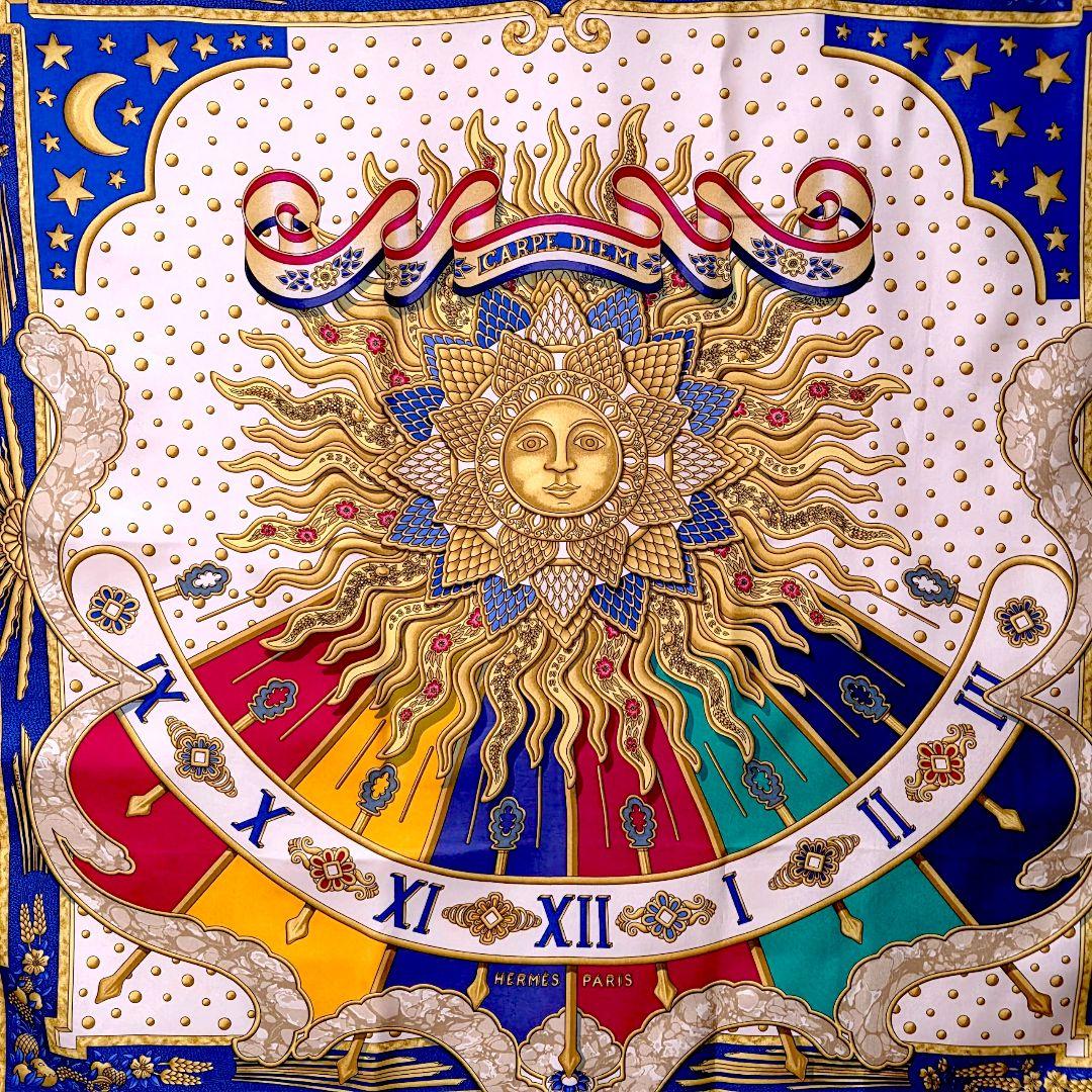 エルメス カレ90 CARPE DIEM 今日1日を楽しむ シルクスカーフ 人気