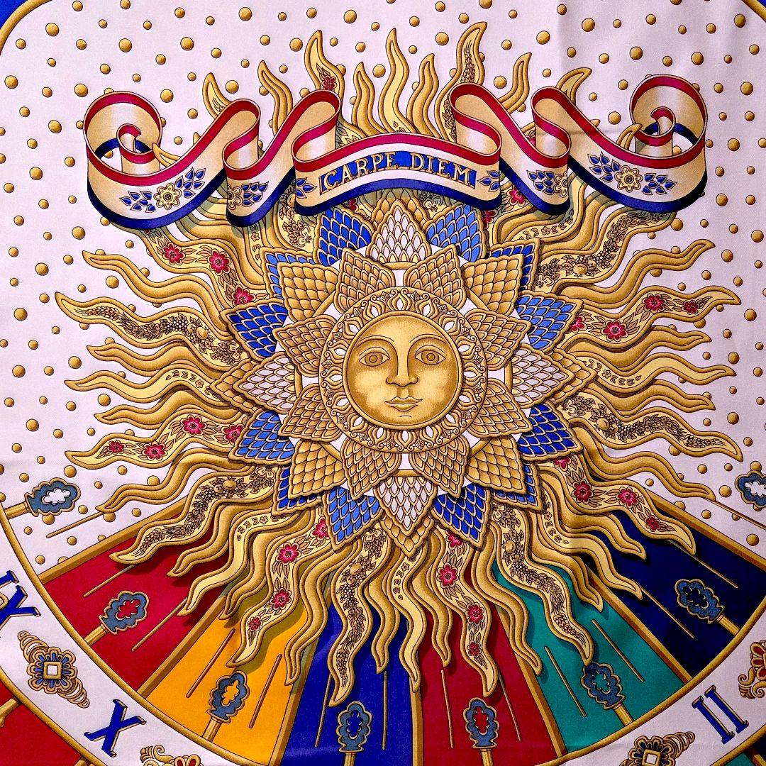 エルメス カレ90 CARPE DIEM 今日1日を楽しむ シルクスカーフ 人気