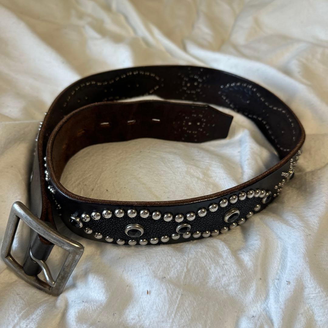 ⭐️HTC⭐️ピーナッツオーバーレイベルト⭐️スティングレイ⭐️ブラックレザー茶芯⭐️32