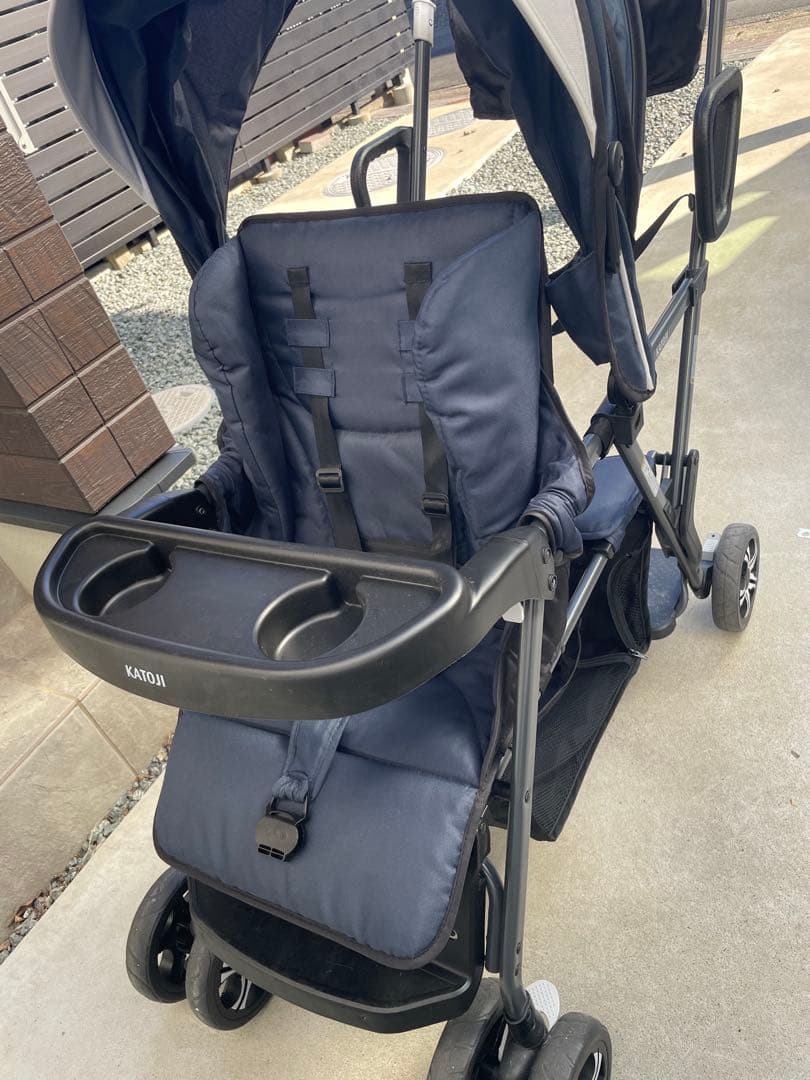 （12/26中発送可能）KATOJI ネイビー ベビーカー２人乗り