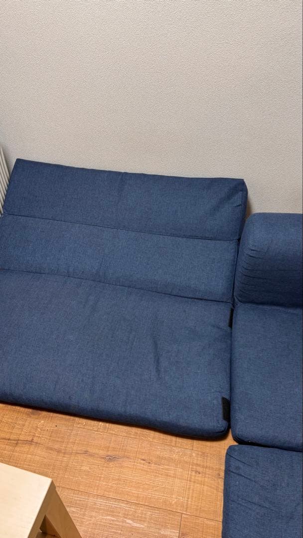 ニトリ/ポケット付きロータイプコーナーソファ　３点セット