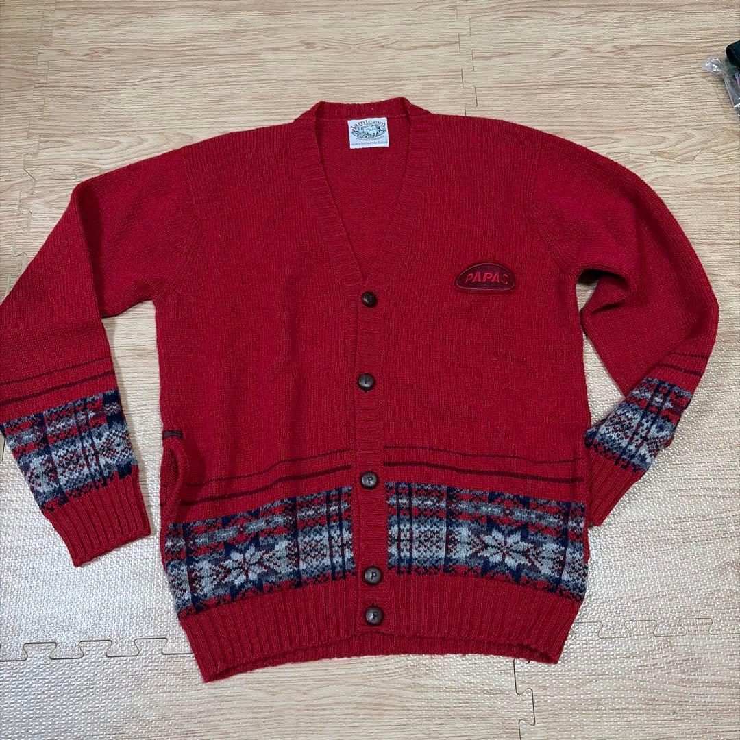 【本日最終値下レアな美品】『Papas』シェットランドウール使用カーディガン