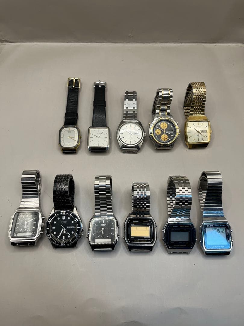 【ジャンク】SEIKO、CITIZEN、CASIO腕時計11点セット