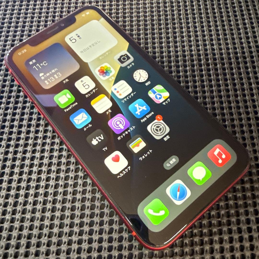 iPhone XR 64GB レッド SIMフリー バッテリー互換新品交換済み