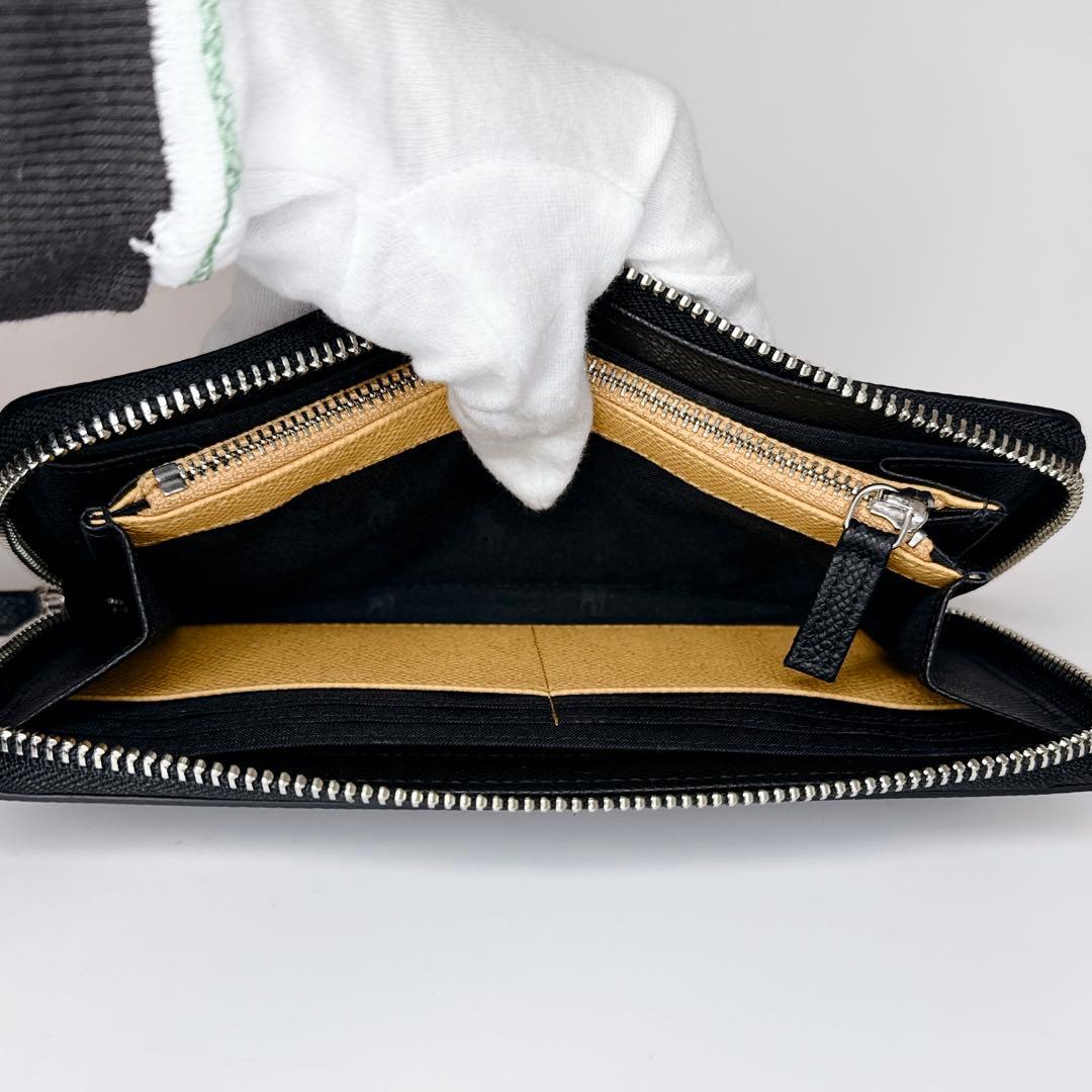 【未使用級】ポロ ラウンドジップ レザー ウォレット ブラック 箱付き