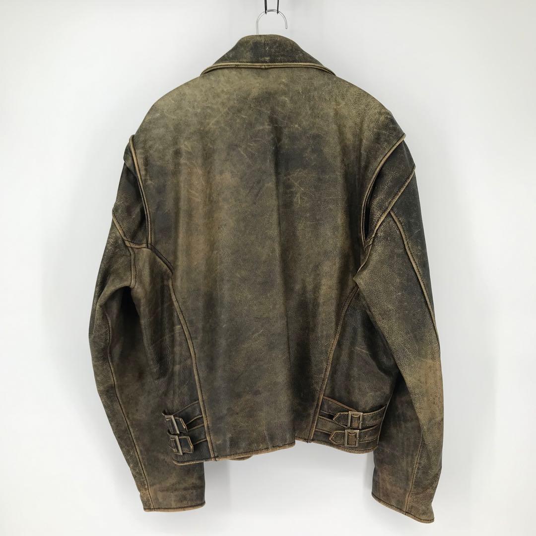 G.S.C ON TIME　レザージャケット　L　ライダース　ブラウン