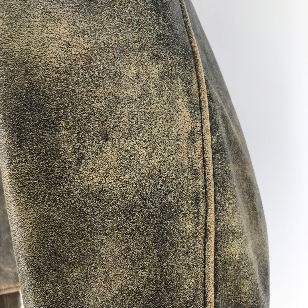 G.S.C ON TIME　レザージャケット　L　ライダース　ブラウン