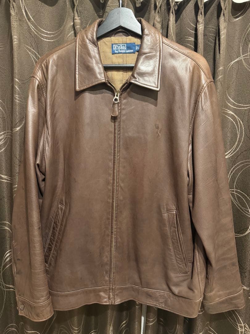 ビンテージ　ラルフローレン　羊革ジャケット