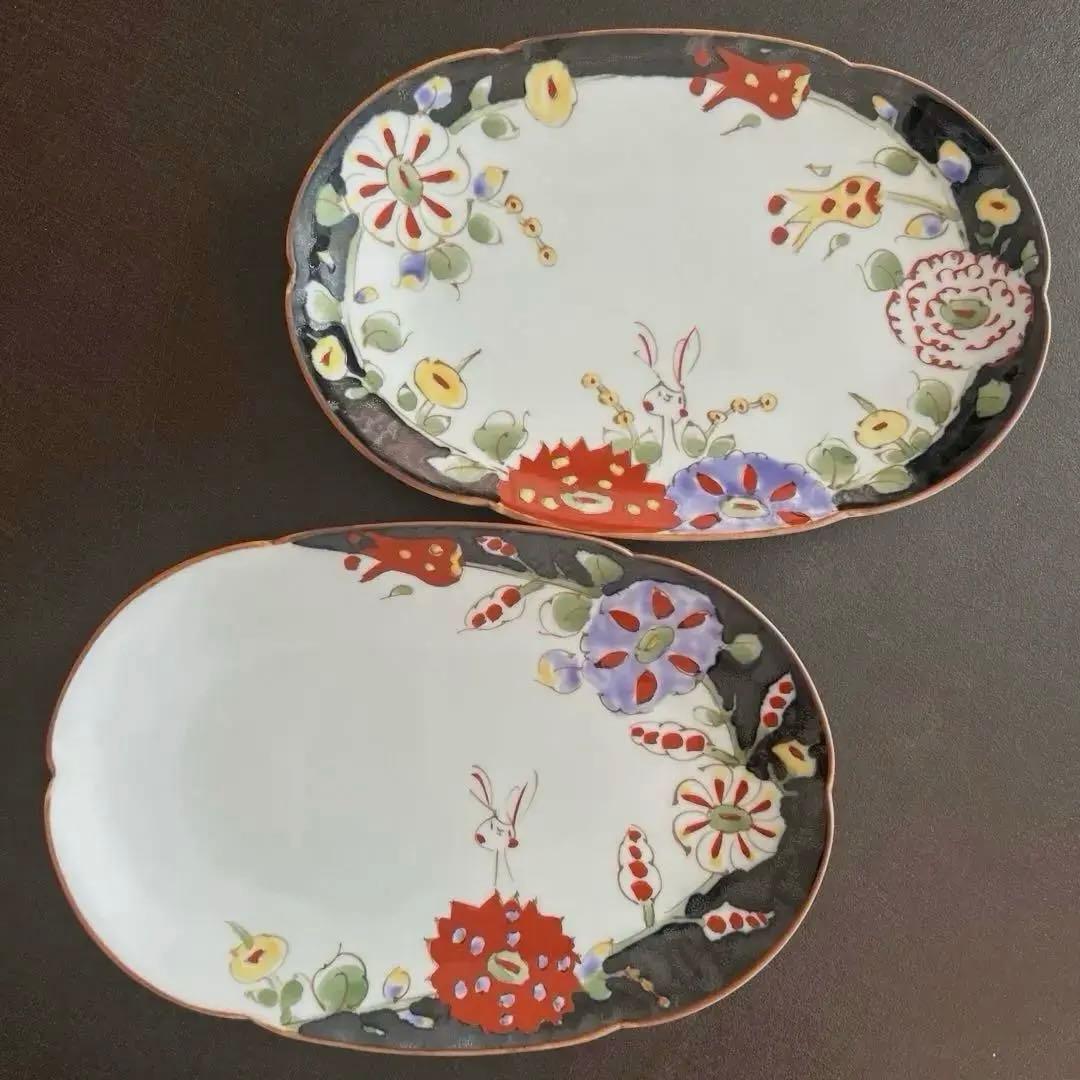 タイムセール　空萌工房　作家　田口紀美子さん　うさぎシリーズ　プレート２枚