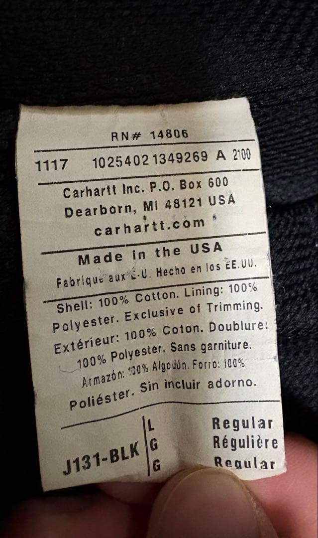 Carhartt アクティブジャケット　黒　USA製