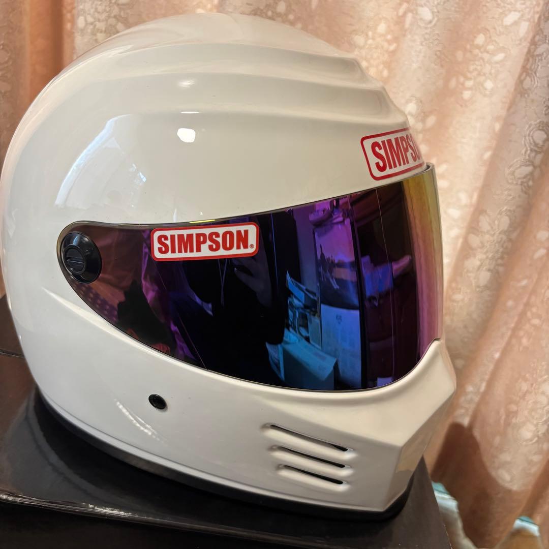 SIMSON OUTLAW 57㎝フルフェイスWHT【ミラーシールドつき】