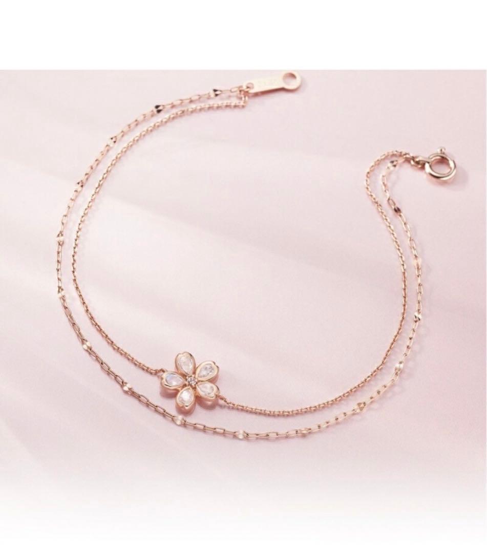 【4℃】sakura collection2022 ピンクゴールドブレスレット